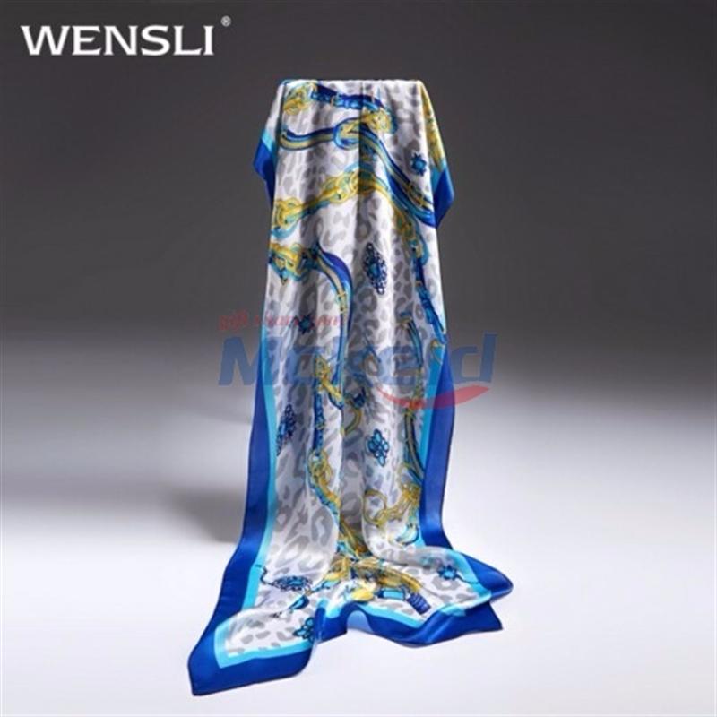 萬事利絲巾女春秋高檔桑蠶絲圍巾防曬披肩紗巾 百搭小長巾 歐洲風尚 180*50cm 長巾 歐洲風尚 紫色 180*50