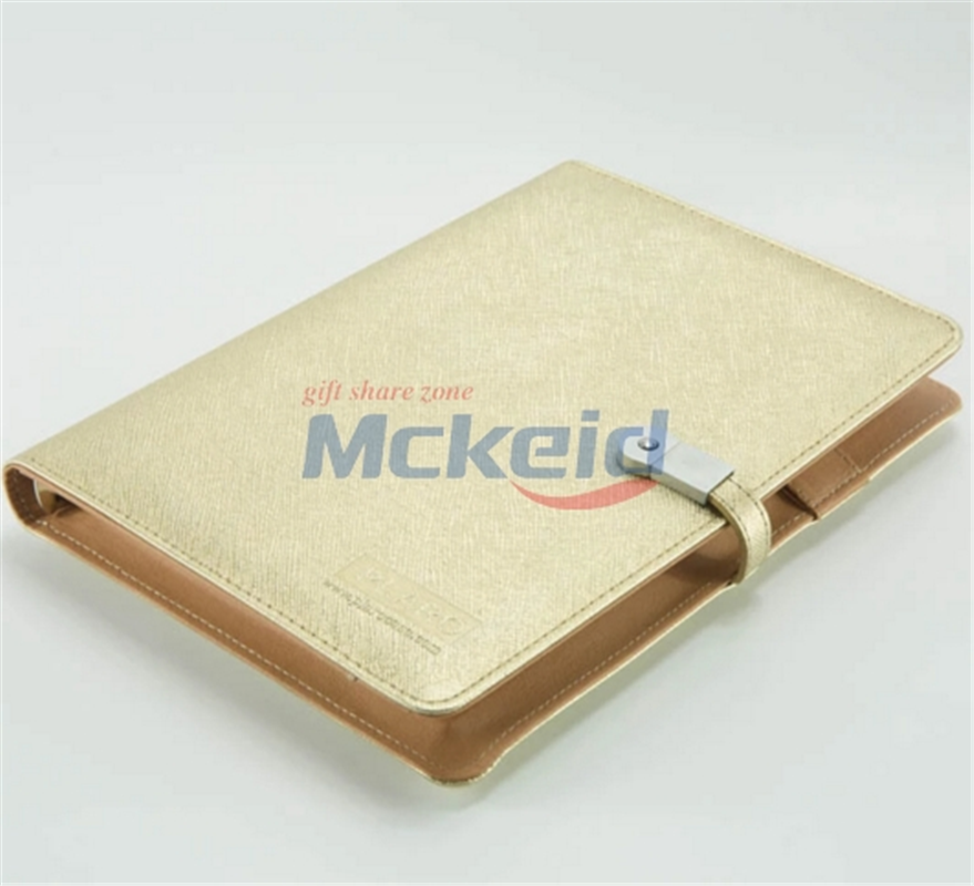 筆記本移動(dòng)電源記事本金色優(yōu)盤手賬定制文具禮品