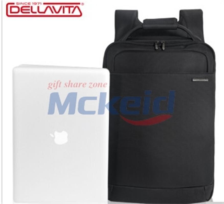 Dellavita德拉瑋特新品雙肩包商務(wù)休閑背包潮流書包電腦包 黑色