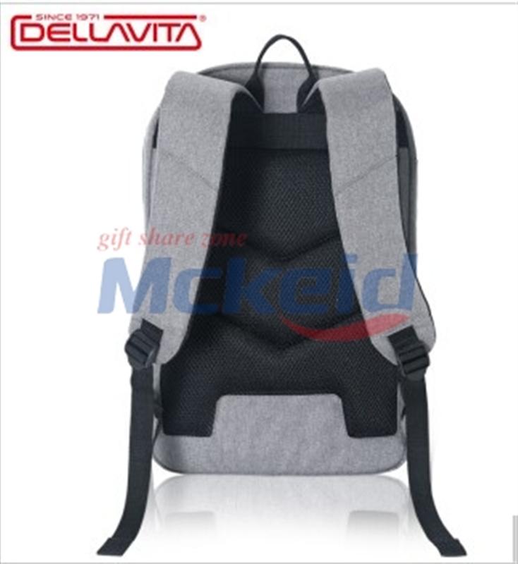 Dellavita德拉瑋特新品雙肩包商務休閑背包潮流書包電腦包 淺灰色