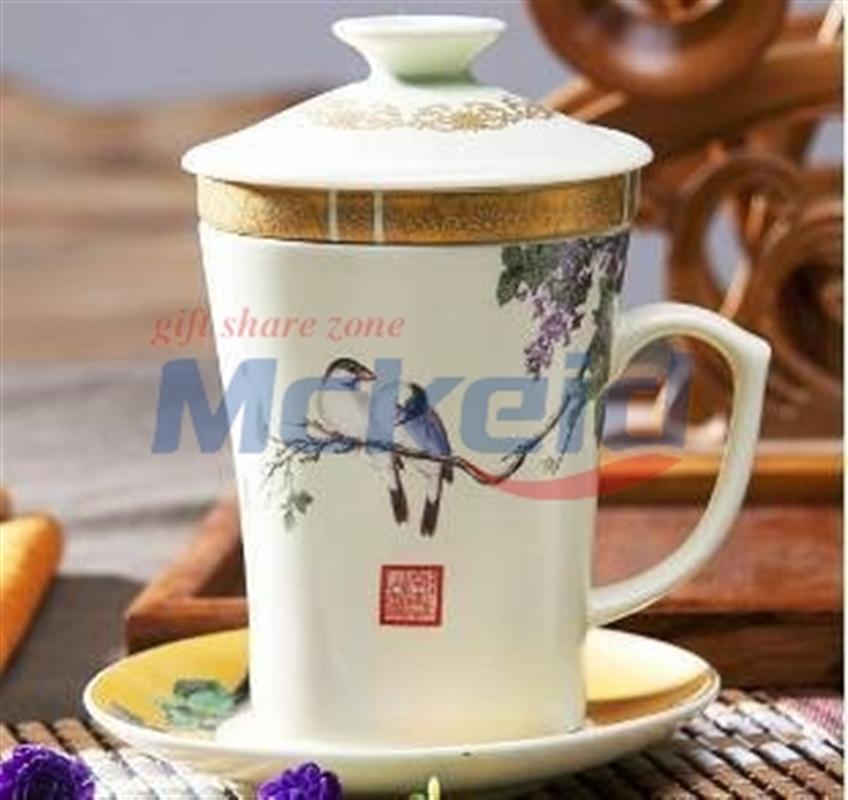 金箔浮雕高士杯