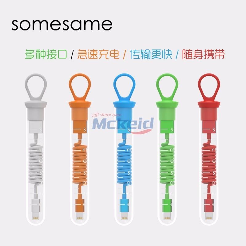 彈簧1m米充電數(shù)據(jù)線器手機(jī)iphone蘋果6s7Plus安卓ipd彩色收納