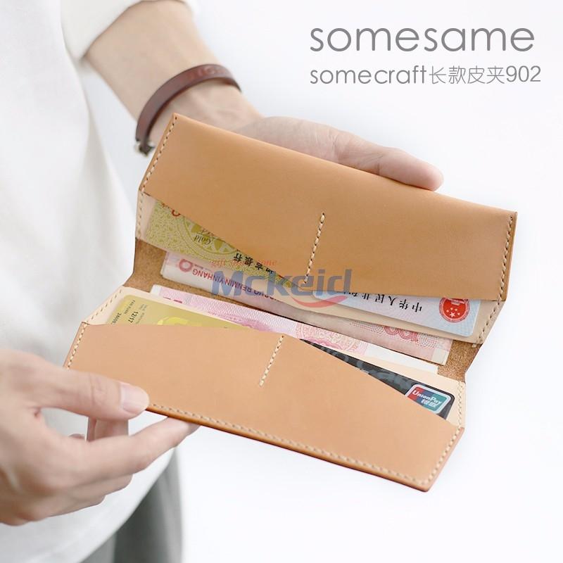 進(jìn)口高檔頭層植鞣革牛皮長(zhǎng)款男女士敞口皮夾手工制作錢包長(zhǎng)夾