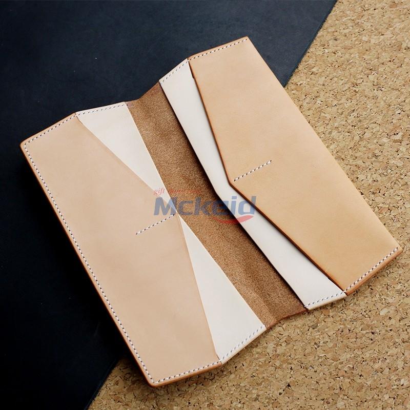 進(jìn)口高檔頭層植鞣革牛皮長(zhǎng)款男女士敞口皮夾手工制作錢包長(zhǎng)夾