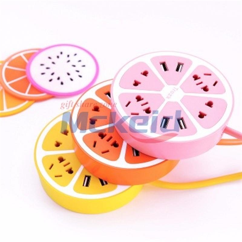 特洛克/trozk檸檬檸萌U站多口USB插排圓形接線板插座家用智能排插