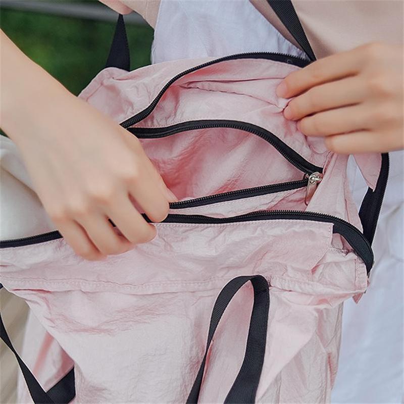 馬卡龍色褶感可折疊購(gòu)物袋