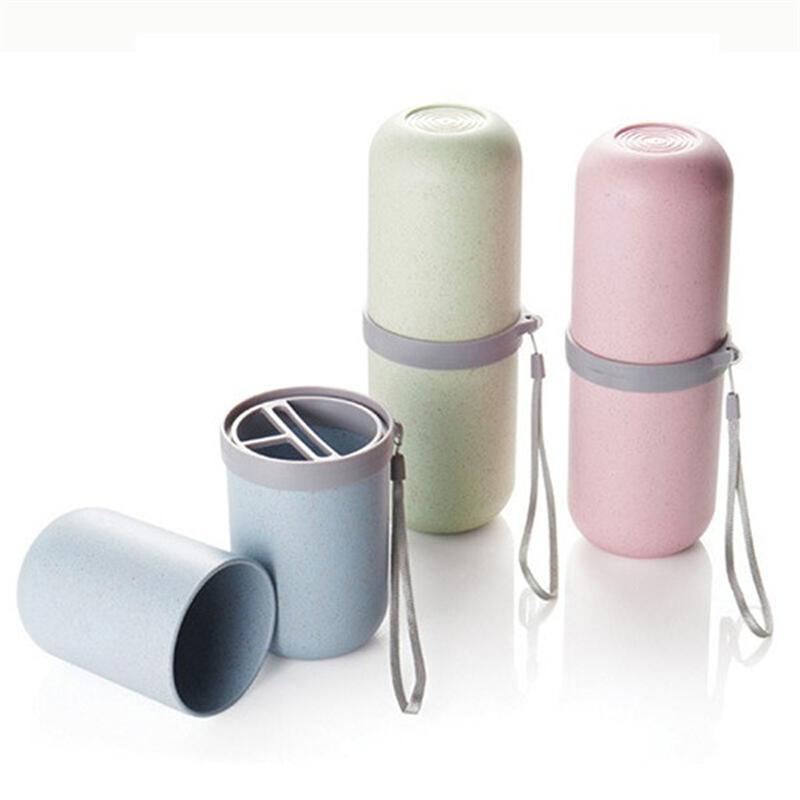 小麥秸稈膠囊旅行刷牙杯 收納洗漱套裝牙膏牙刷架牙缸