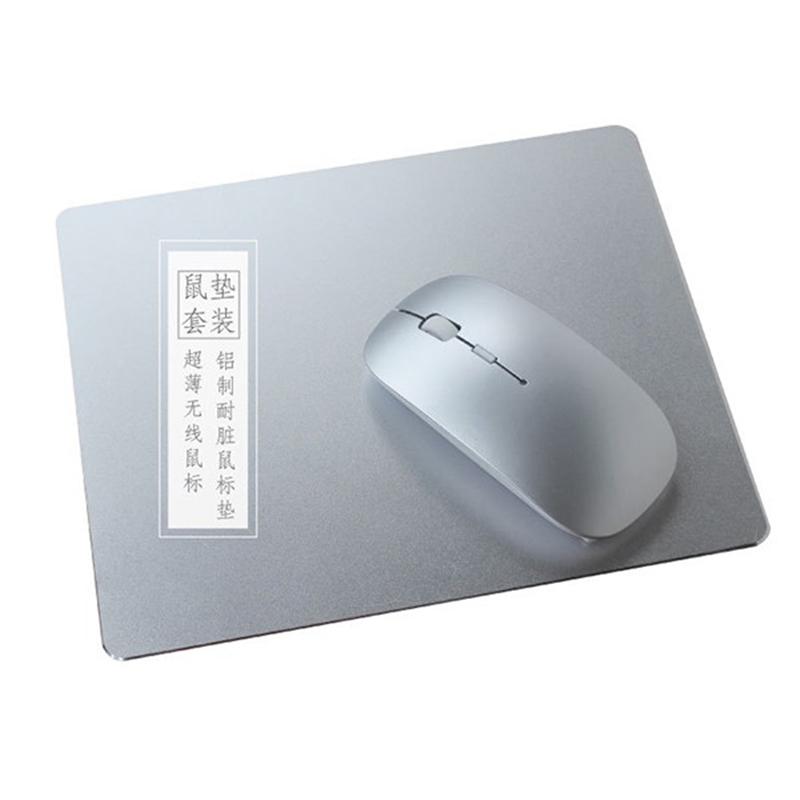 新款鋁合金耐臟鼠標墊無線超薄鼠標商務獨特包裝禮品套裝定制