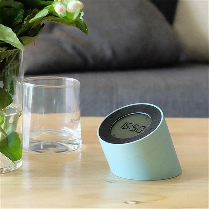 HBK鬧鐘翻轉夜燈北歐簡約家居創(chuàng)意充電多功能實用無極調光小夜燈