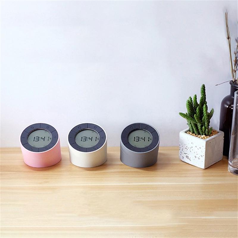 HBK鬧鐘翻轉夜燈北歐簡約家居創(chuàng)意充電多功能實用無極調光小夜燈