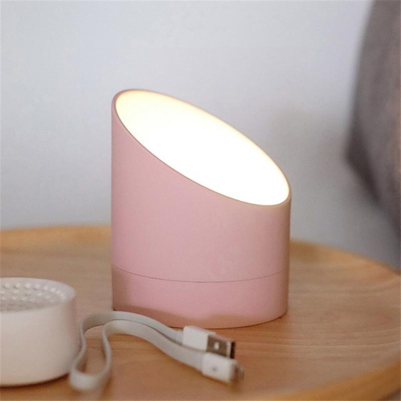 HBK鬧鐘翻轉夜燈北歐簡約家居創(chuàng)意充電多功能實用無極調光小夜燈