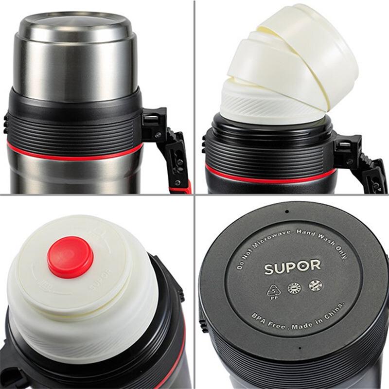 蘇泊爾（SUPOR）旅行壺不銹鋼熱水瓶1.5L 真空保溫杯 男戶(hù)外旅行 家用大容量暖水瓶 車(chē)載旅游水壺