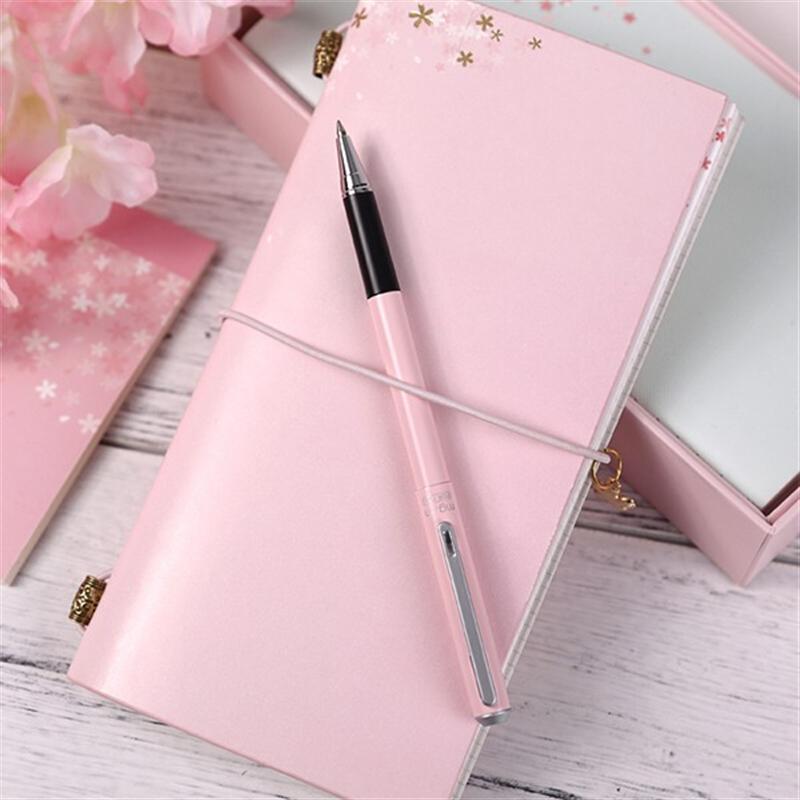 晨光（M&G）HAPY0180 集客櫻花綁帶筆記本記事日記手賬本子套裝（12件套含內(nèi)芯）