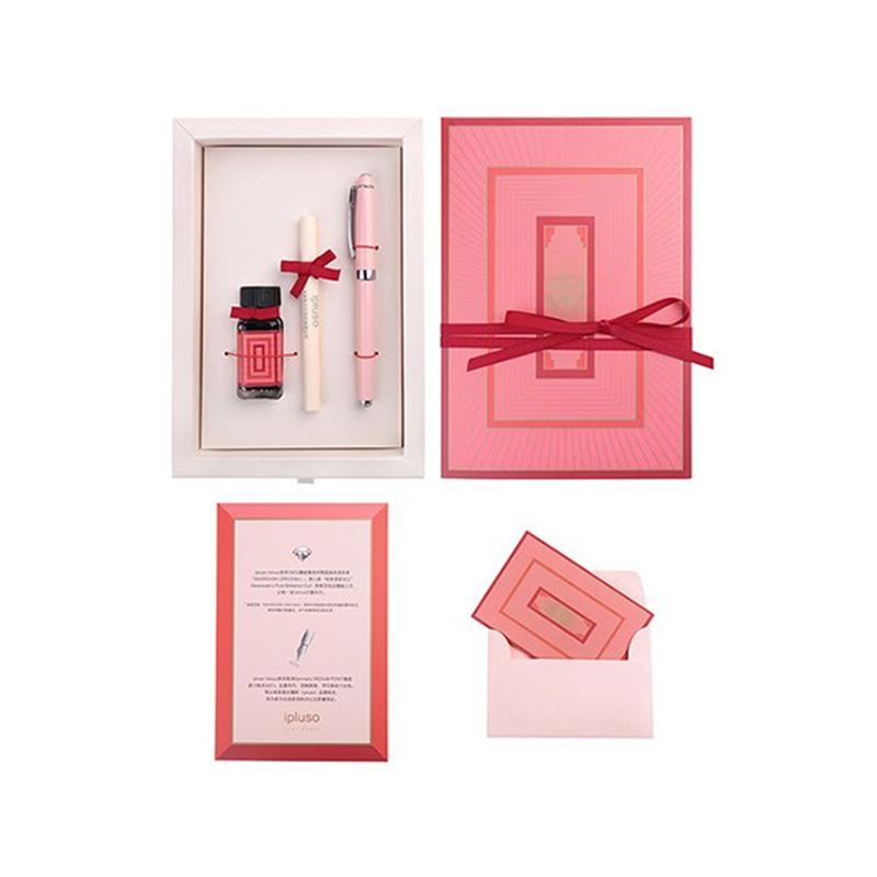 ipluso鋼筆少女粉櫻花鉆石女式鋼筆套裝情人節(jié)禮物送女友浪漫 