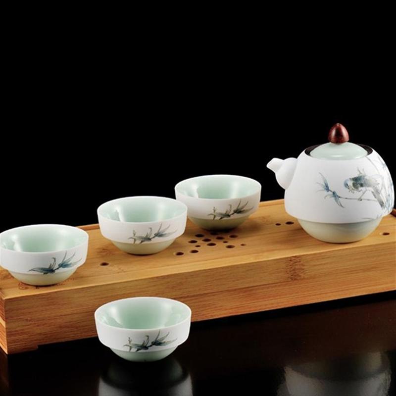 古婺窯火 般若一壺四杯玉青瓷陶瓷茶具