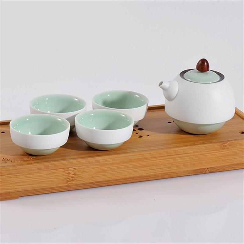 古婺窯火 般若一壺四杯玉青瓷陶瓷茶具