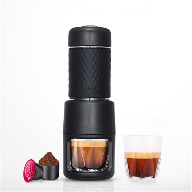 STARESSO 家用便攜式手動迷你意式濃縮咖啡機(jī)意式可用膠囊 戶外手壓咖啡壺+便攜包+膠囊