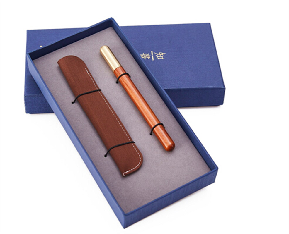 清樸堂 知書2件套 裝禮盒 實(shí)木筆創(chuàng)意刻字禮品辦公禮物簽字筆定制純銅書簽筆記本文具禮品