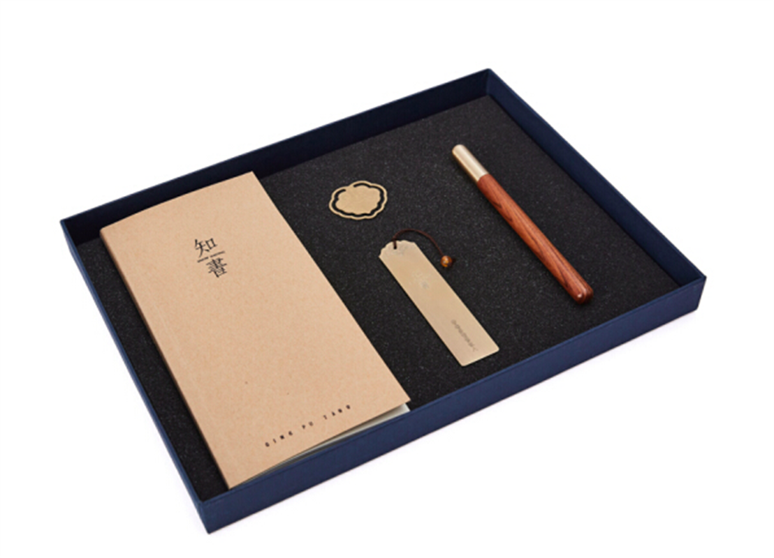 清樸堂 知書4件套裝禮盒 實(shí)木筆創(chuàng)意刻字禮品辦公禮物簽字筆定制純銅書簽