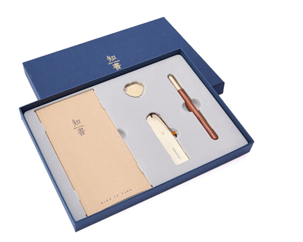 清樸堂 知書4件套裝禮盒 實(shí)木筆創(chuàng)意刻字禮品辦公禮物簽字筆定制純銅書簽