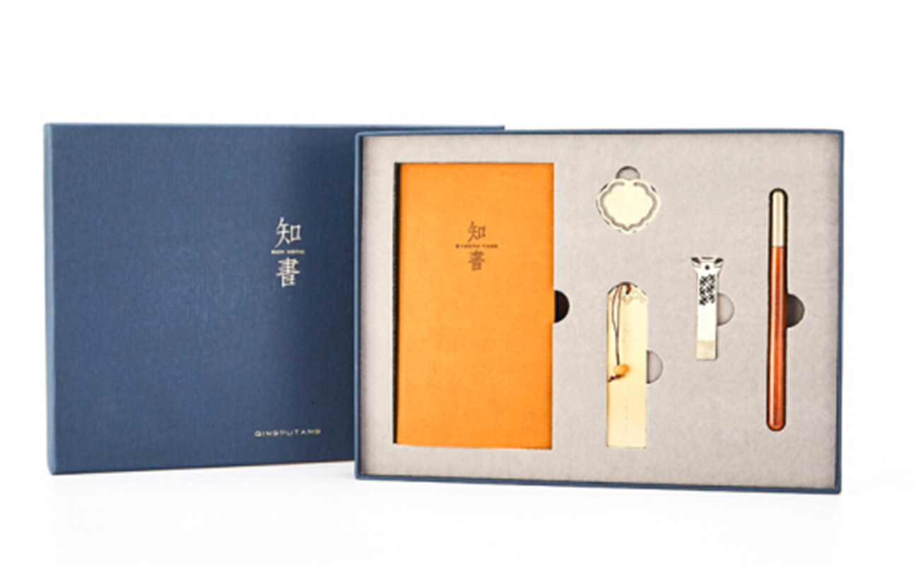 清樸堂 知書5件套裝禮盒刻字中國特色禮品古風(fēng)辦公禮物簽字筆定制純銅U盤