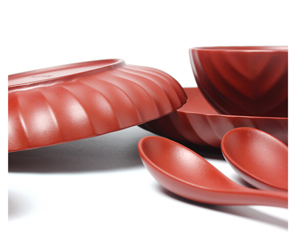 清樸堂文心高檔紫砂碗筷組合食器家用簡(jiǎn)約2人吃飯中國(guó)風(fēng)餐具 四人組