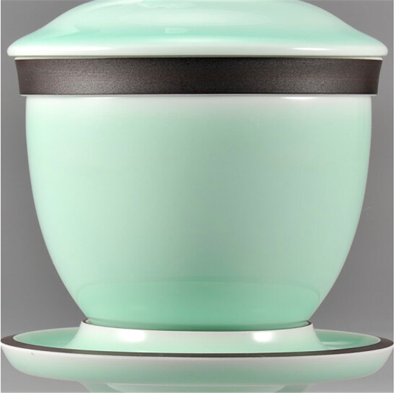 古婺窯火 經(jīng)典永藏系列 十二生肖蓋碗 玉青 玉砂 一杯一碟一茶漏 生肖狗