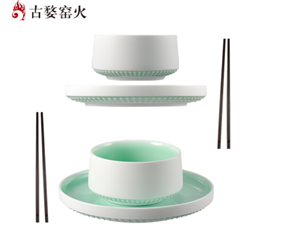 古婺窯火 婺州瓷 食 · 器 二人世界 二碗二盤（?。┒Y盒包裝 二人世界