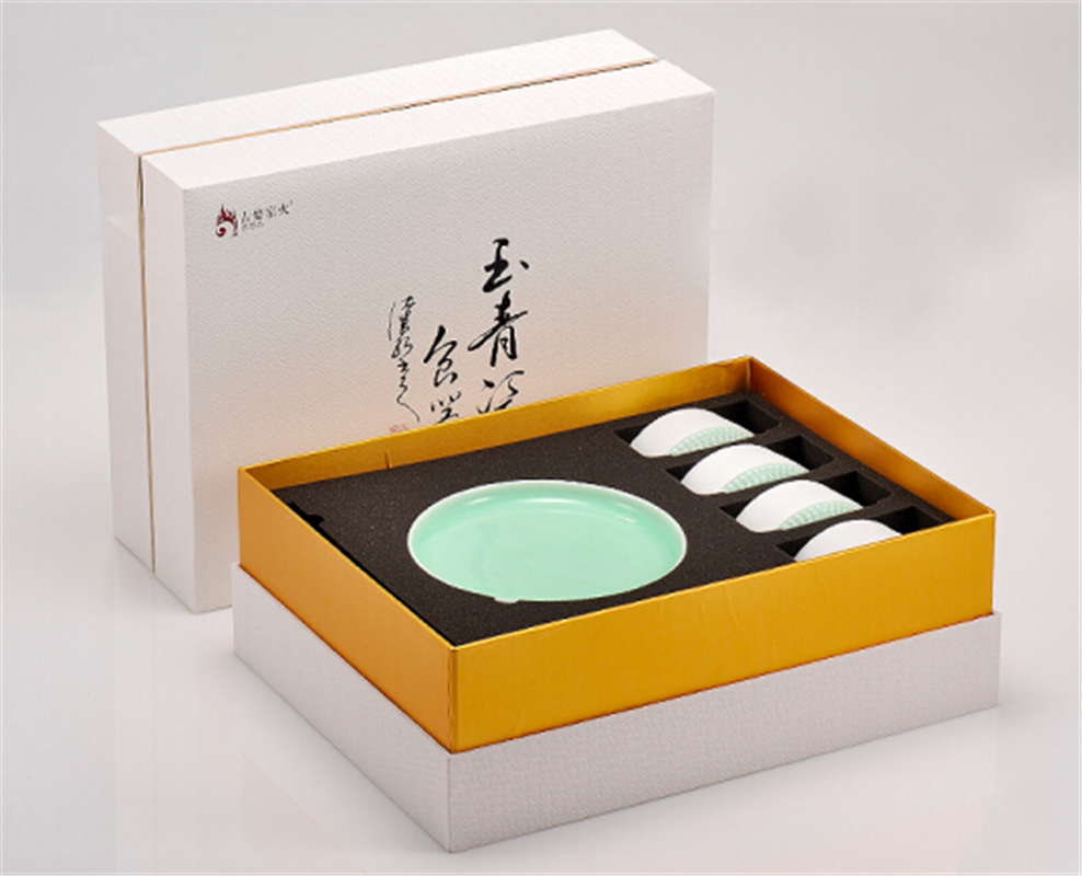 古婺窯火 婺州瓷 食·器 四福之家 四碗四盤（中小各二）禮盒包裝 四福之家