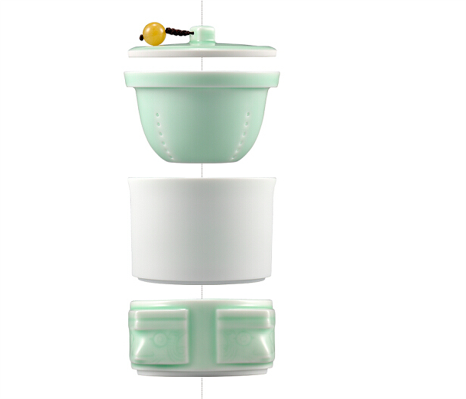 古婺窯火 四方如意系列 四方如意蓋碗 一杯一碟一茶漏 禮盒包裝 四方如意蓋碗