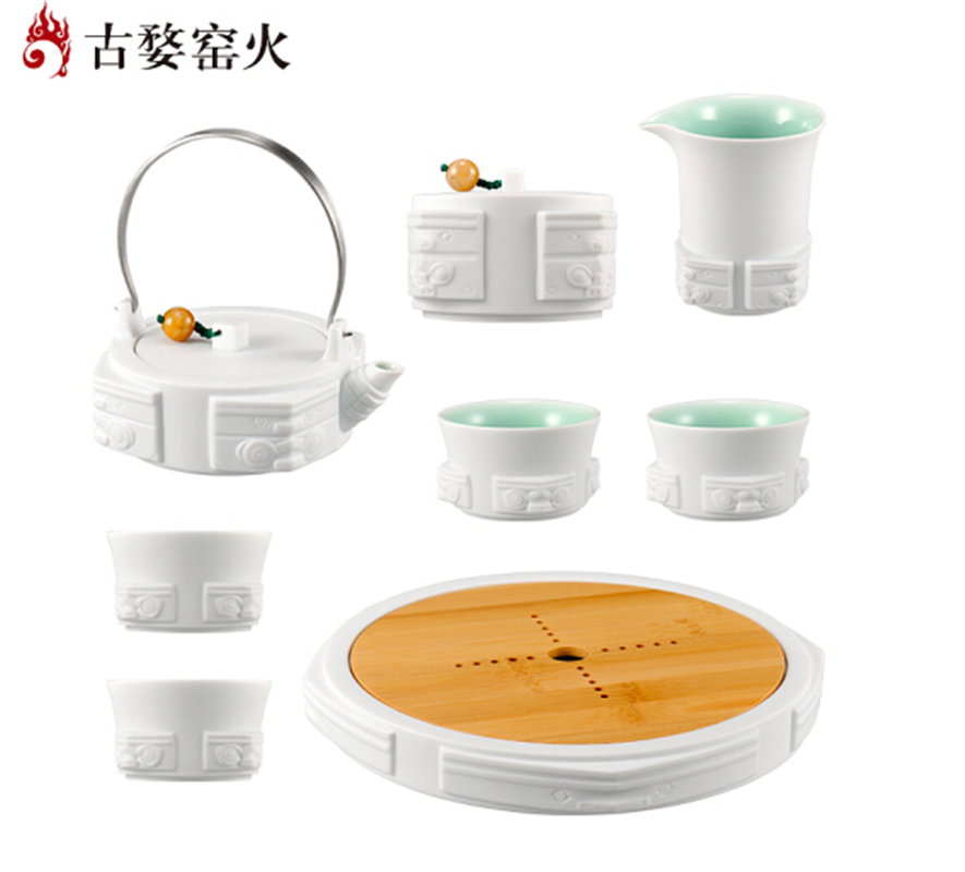 古婺窯火四方如意系列四方如意尊享一壺四杯一公道一壺承一茶葉罐 四方如意（尊享）