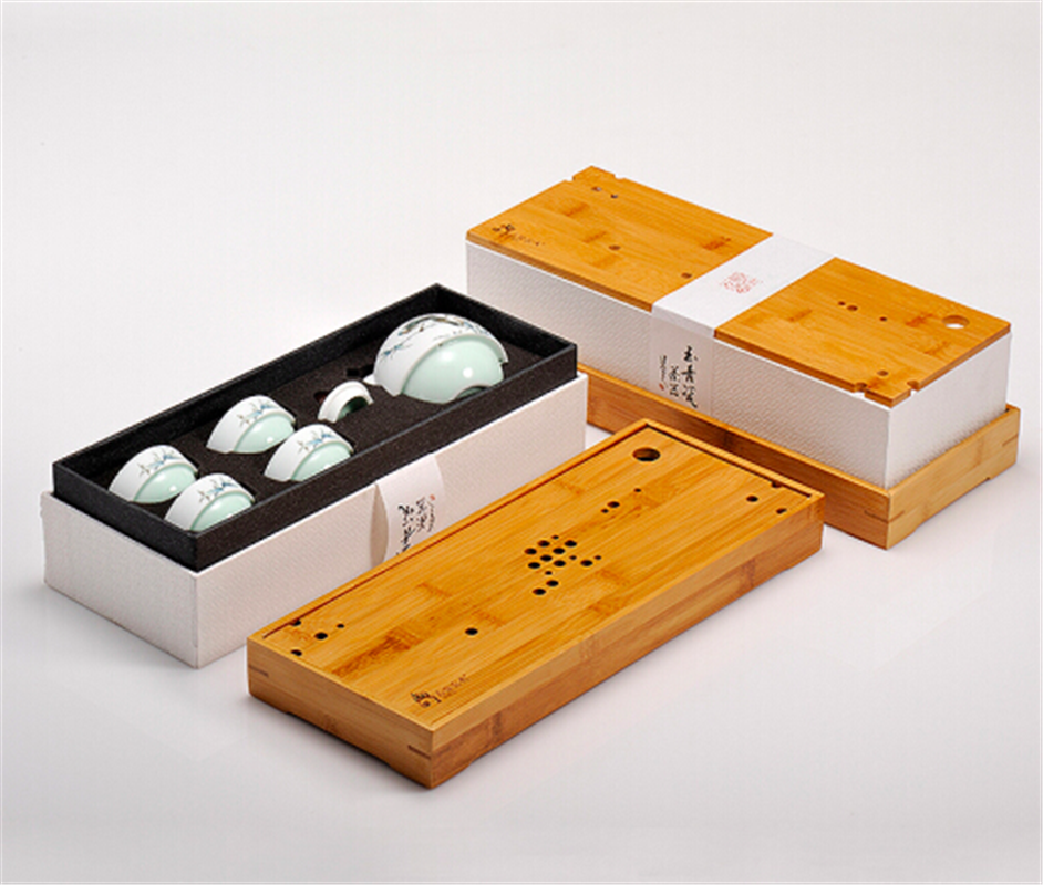 古婺窯火 般若系列 般若B玉砂畫面 一壺四杯一茶盤 茶盤包裝 般若B（玉砂畫面）