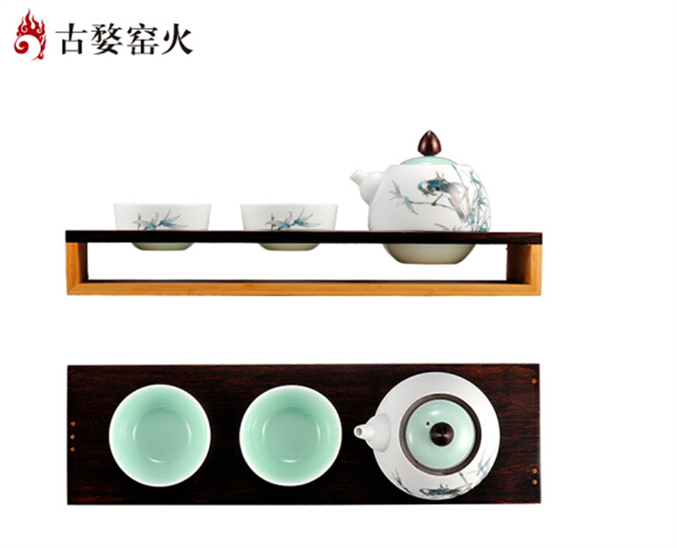 古婺窯火 般若系列 般若C 玉砂畫面 一壺二杯一底座 禮盒包裝 般若C（玉砂畫面）