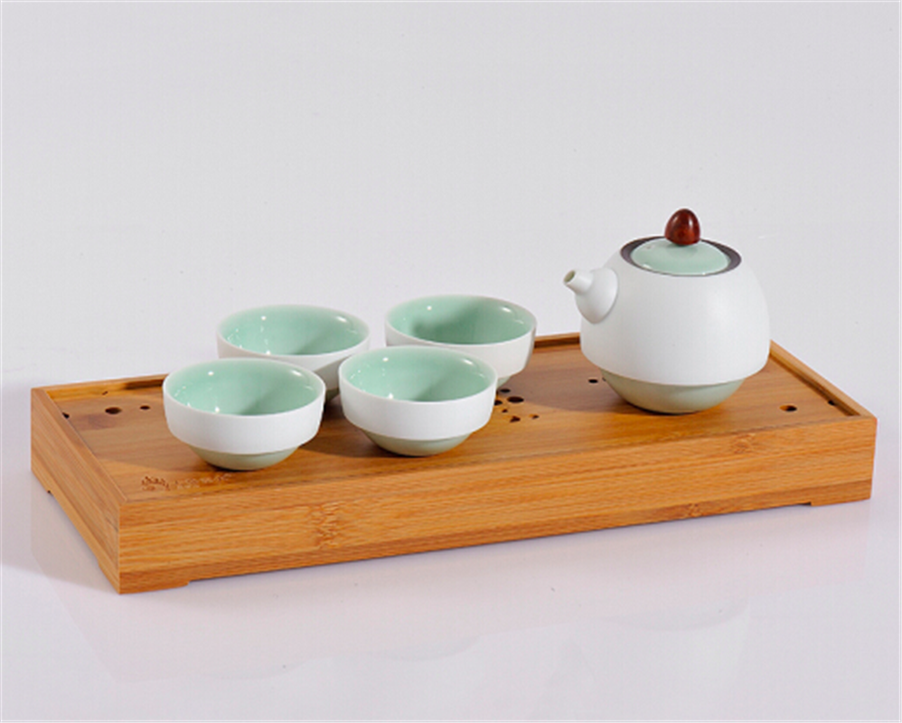 古婺窯火 般若系列 般若B內(nèi)青外白 一壺四杯一茶盤 茶盤包裝 般若B（內(nèi)青外白）