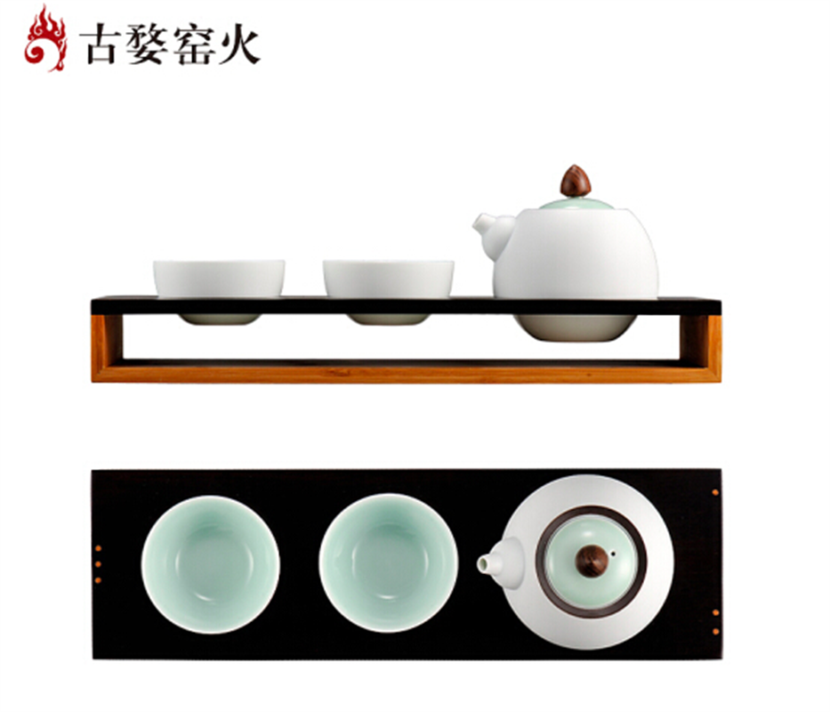 古婺窯火 般若系列 般若C 內(nèi)青外白 一壺二杯一底座 禮盒包裝 般若C（內(nèi)青外白）