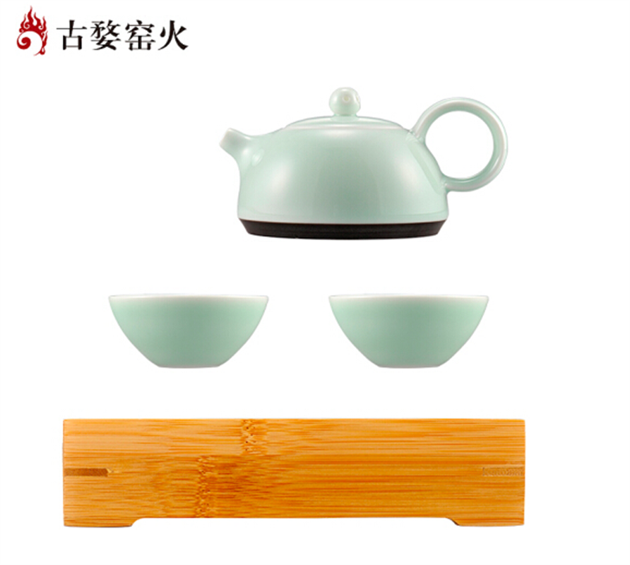古婺窯火 經(jīng)典永藏系列 春壺茶盤二杯 一壺二杯一茶盤 茶盤包裝 春壺二杯