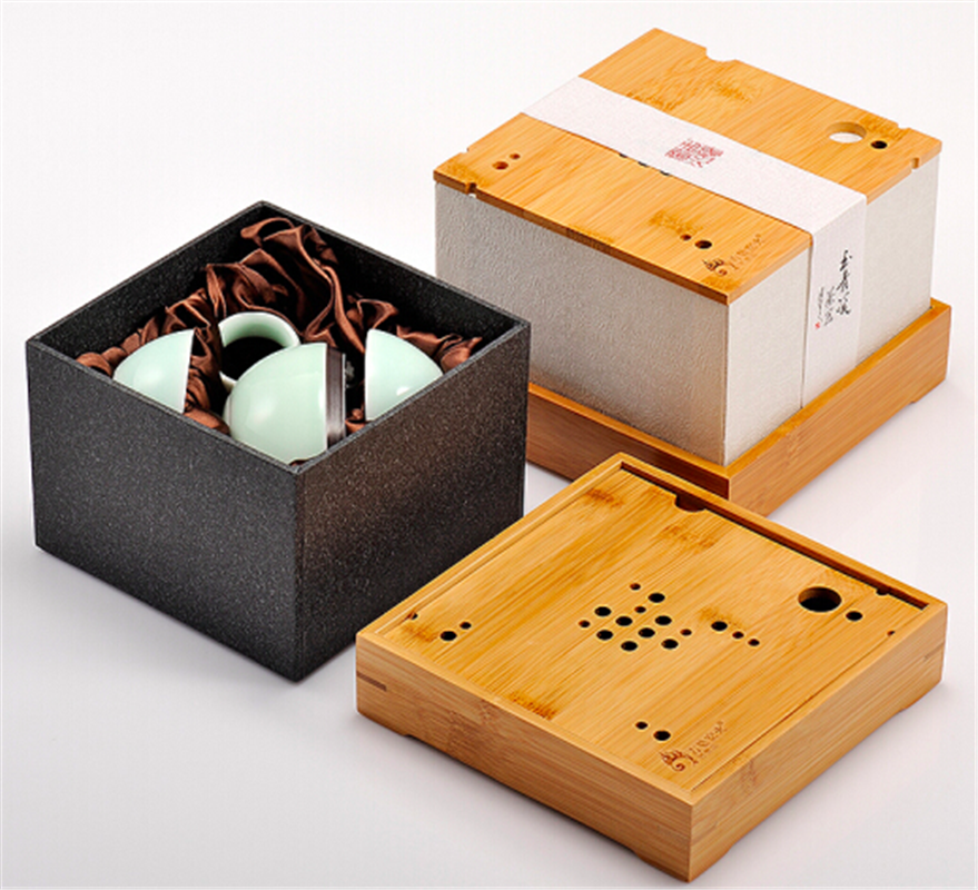 古婺窯火 經(jīng)典永藏系列 春壺茶盤二杯 一壺二杯一茶盤 茶盤包裝 春壺二杯