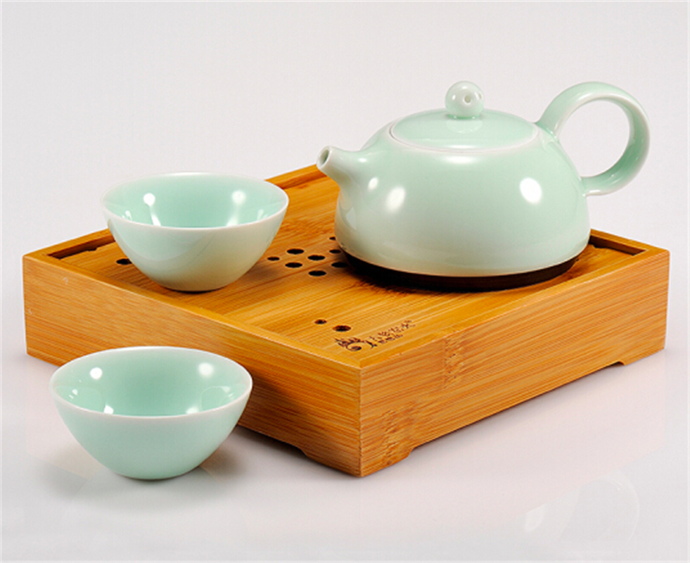 古婺窯火 經(jīng)典永藏系列 春壺茶盤二杯 一壺二杯一茶盤 茶盤包裝 春壺二杯