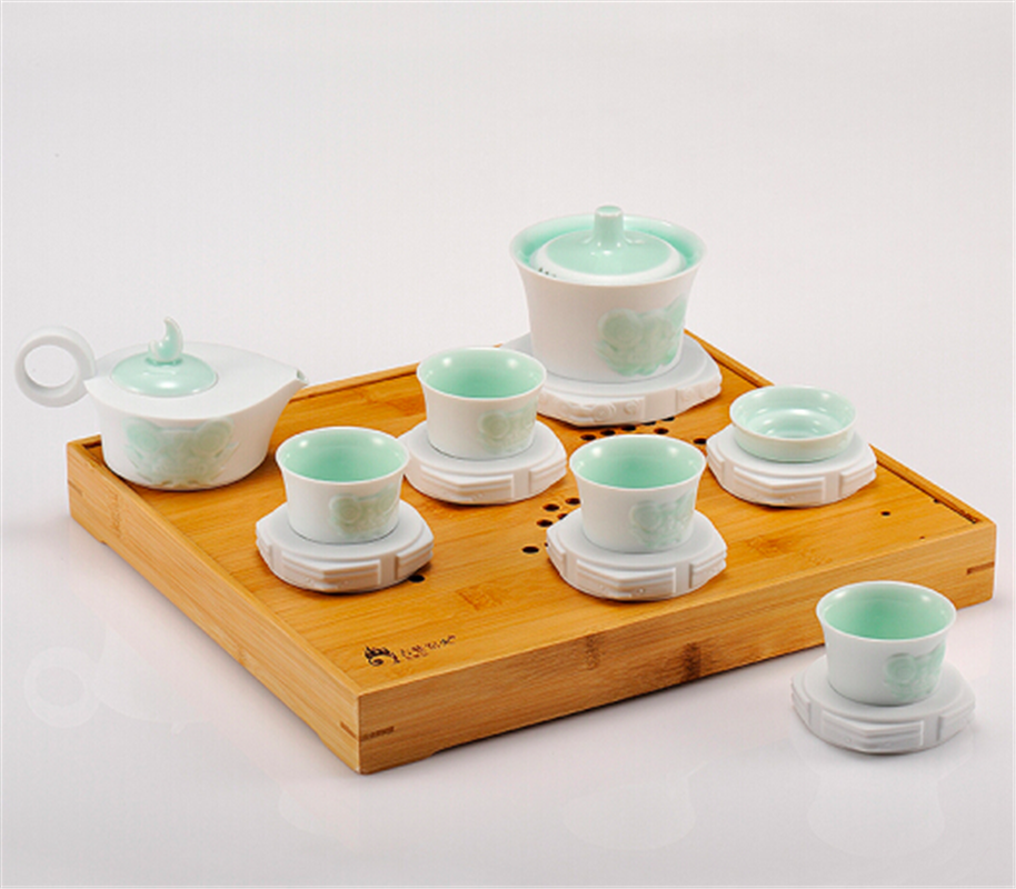 古婺窯火 婺州瓷 經(jīng)典永藏系列 乾坤全套茶具 茶盤組合包裝 乾坤