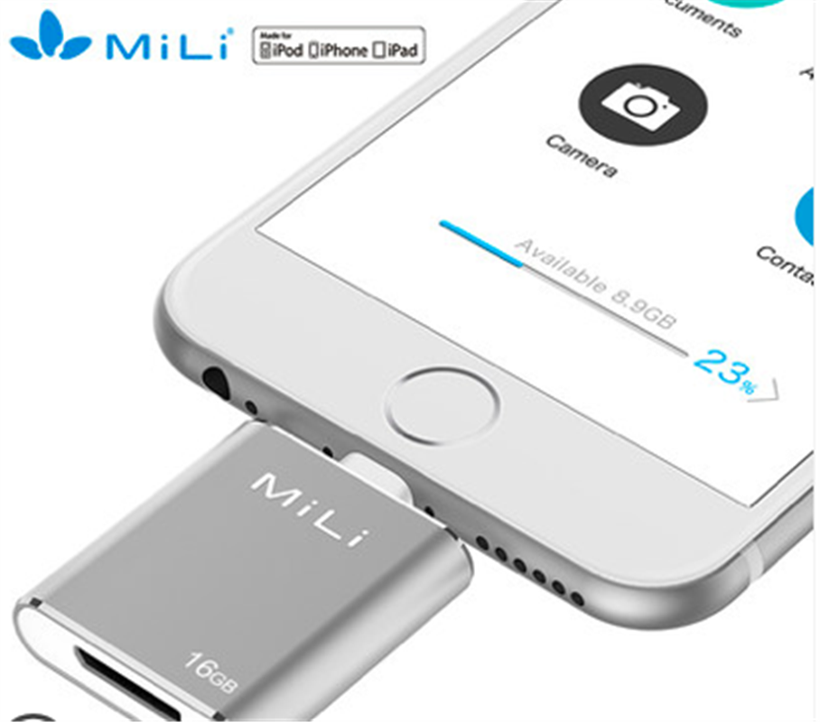 MiLi米力蘋果手機(jī)U盤16g閃存盤iPhone/iPad內(nèi)存擴(kuò)容器USB3.0高速手機(jī)電腦兩用U盤iData個(gè)性定制刻字迷你優(yōu)盤