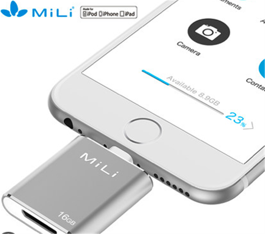 MiLi蘋果手機(jī)U盤16G閃存盤iPhoneX/8/8plus/iPad外接擴(kuò)容器USB3.0高速手機(jī)電腦兩用U盤個(gè)性定制刻字迷你優(yōu)盤