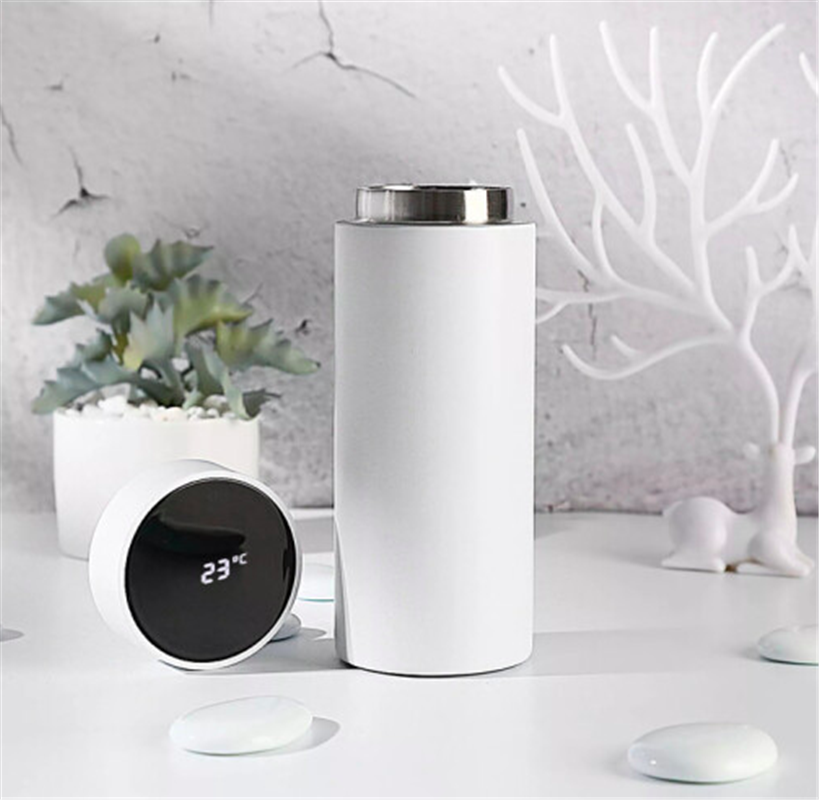 輕度溫度杯 智能保溫杯顯示水溫 白色