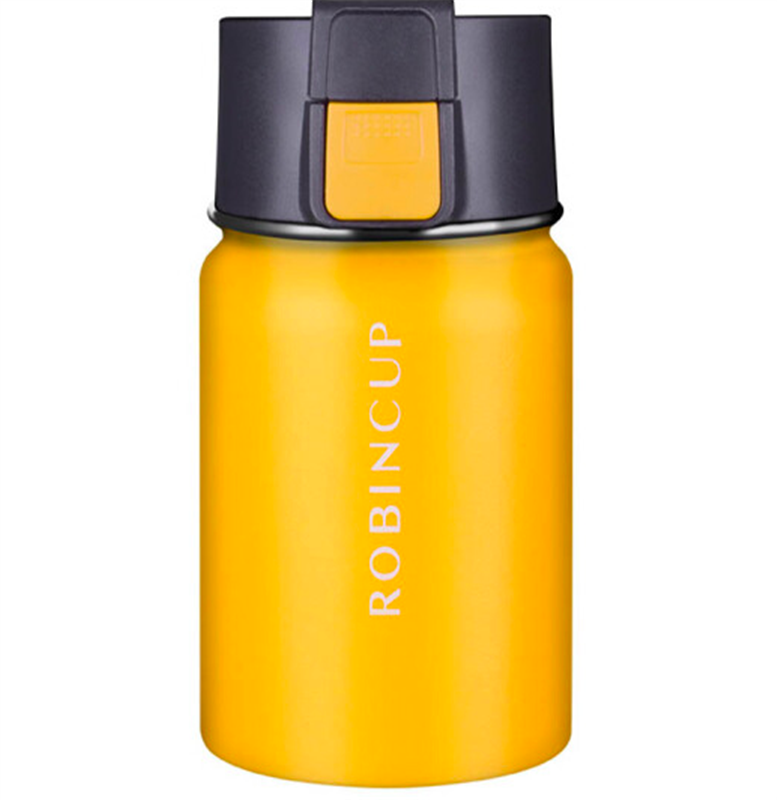 知更小獵戶(hù)保溫杯 單手開(kāi)蓋不銹鋼車(chē)載戶(hù)外旅行運(yùn)動(dòng)健身防漏彈蓋直飲水杯子 檸檬黃350ml