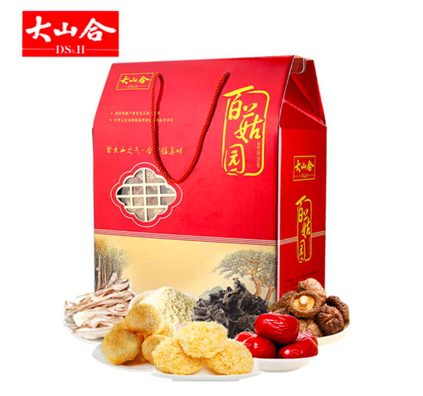 大山合干貨大禮包菌菇特產(chǎn)節(jié)日送禮禮盒840g年貨銀耳木耳茶樹(shù)菇
