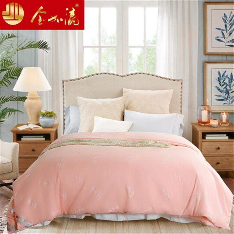 金加瀛 100%蠶絲被芯 春秋被 四季被子 手工超柔優(yōu)等蠶絲 全棉面料 粉色 蠶絲凈重3斤 1.8米床 220*240cm