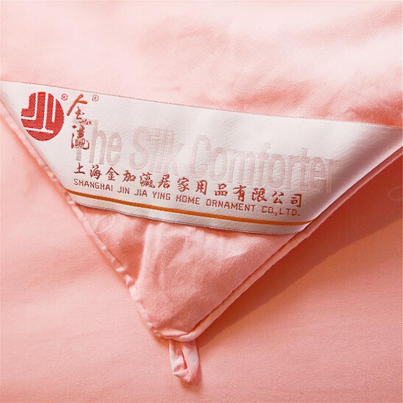 金加瀛 100%蠶絲被芯 春秋被 四季被子 手工超柔優(yōu)等蠶絲 全棉面料 粉色 蠶絲凈重3斤 1.8米床 220*240cm