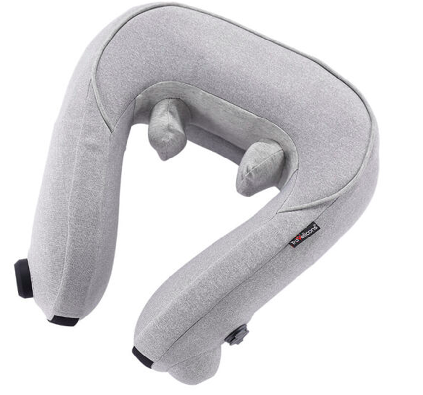 商旅寶 脖子按摩器 頸椎按摩枕家用 頸椎按摩器 頸部 熱敷按摩披肩腰部背部按摩儀 灰 色