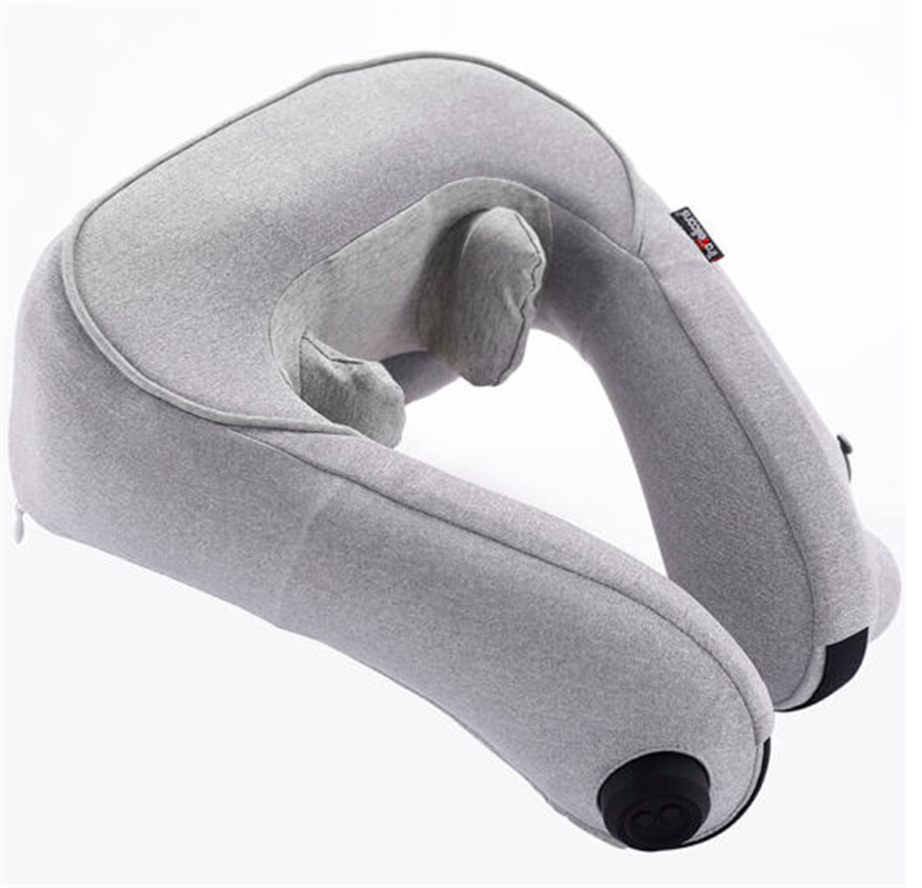 商旅寶 脖子按摩器 頸椎按摩枕家用 頸椎按摩器 頸部 熱敷按摩披肩腰部背部按摩儀 灰 色