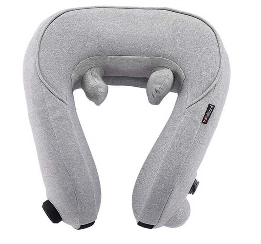 商旅寶 脖子按摩器 頸椎按摩枕家用 頸椎按摩器 頸部 熱敷按摩披肩腰部背部按摩儀 灰 色