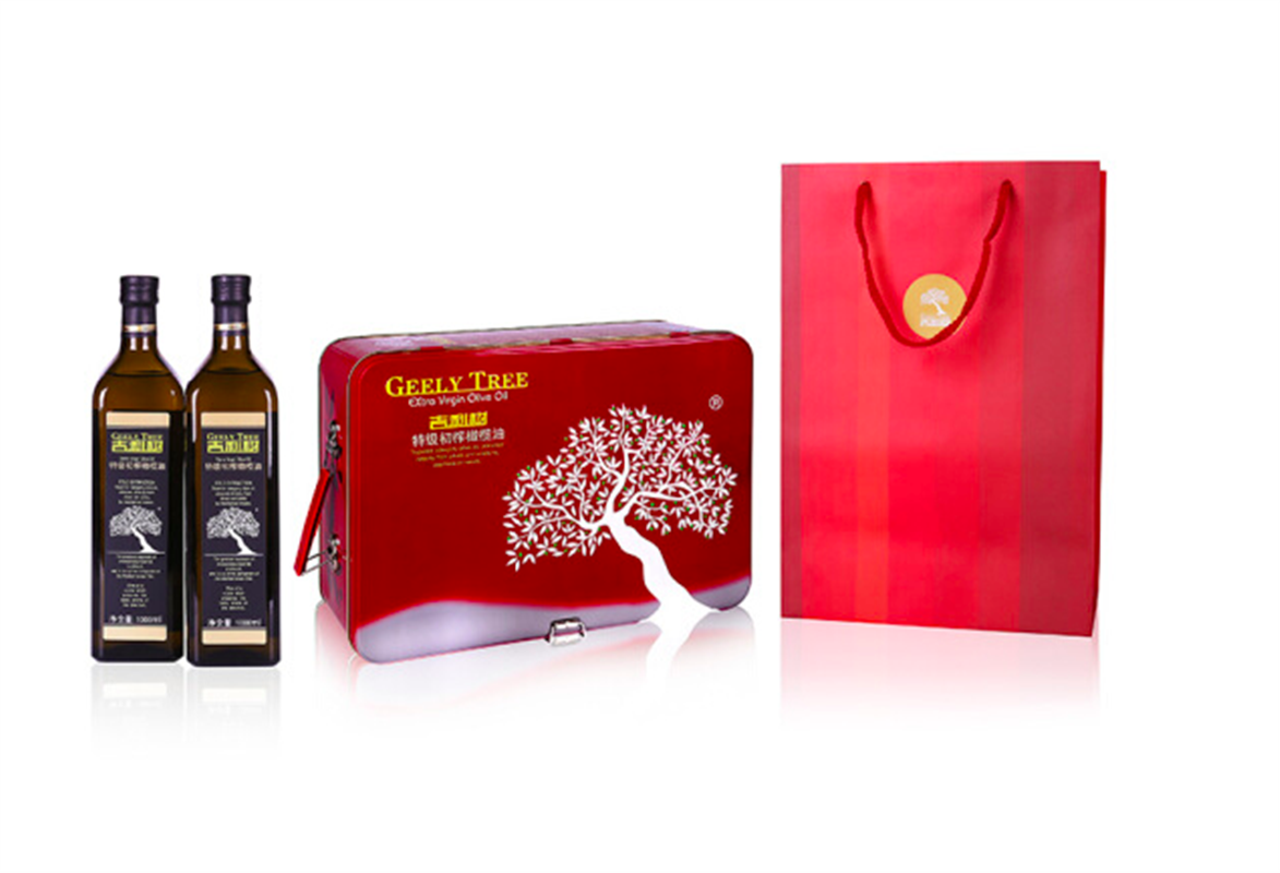 【吉利樹】西班牙特級(jí)初榨橄欖油1L*2瓶 紅鐵禮盒